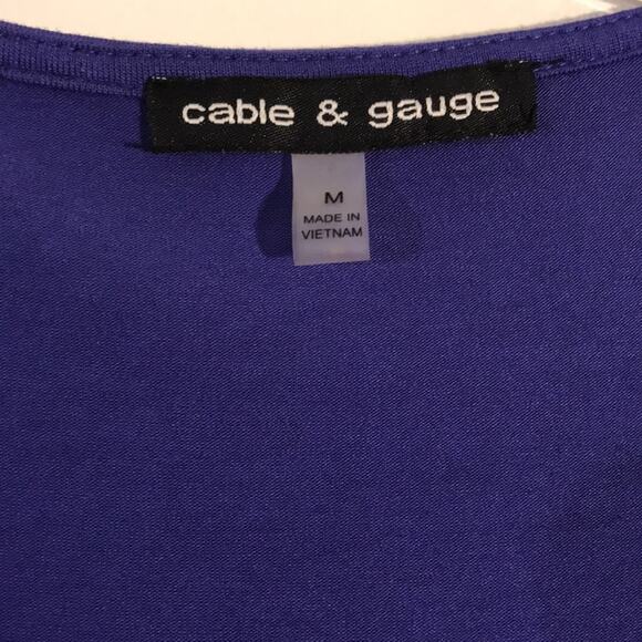 Cable and Gauge Blue Draped Blouse. M - Picture 3 of 5